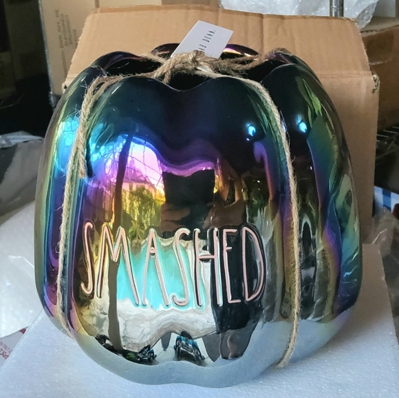 Rae Dunn Smashed Tall Pumpkin Planter With Luster Finish Artisan Collection - Picture 5 of 5